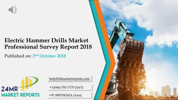 Electric Hammer Drills Market Professional Survey Report 2018