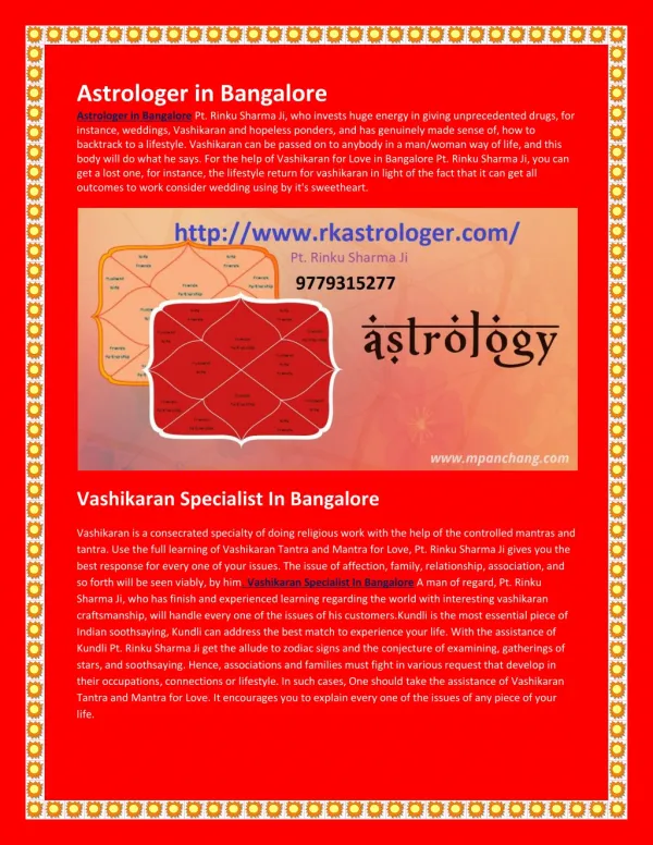 Pt.Rinku Sharma Best Astrologer In Bangalore 9779315277