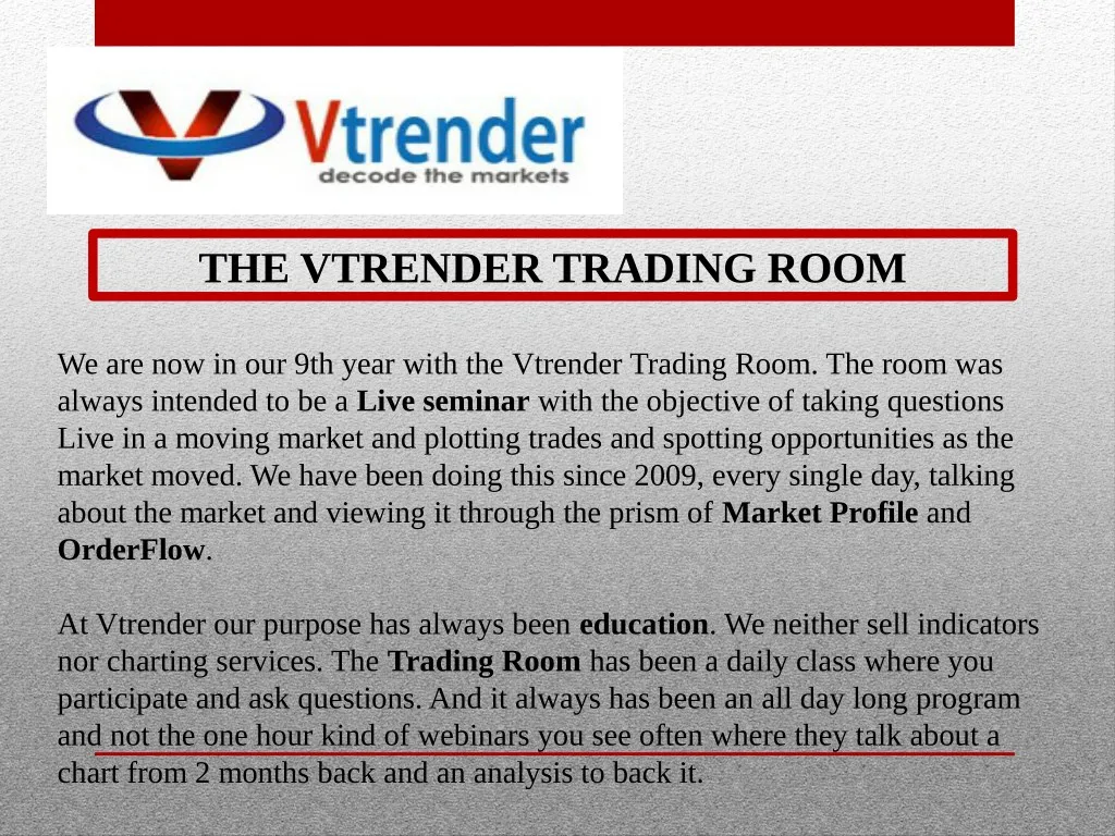 the vtrender trading room