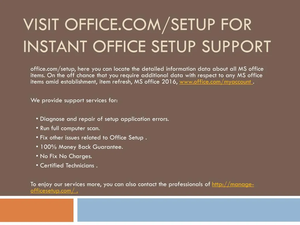 visit office com setup for instant office setup support