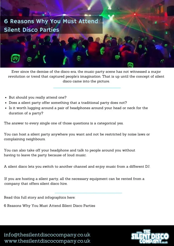 6 Reasons Why You Must Attend Silent Disco Parties