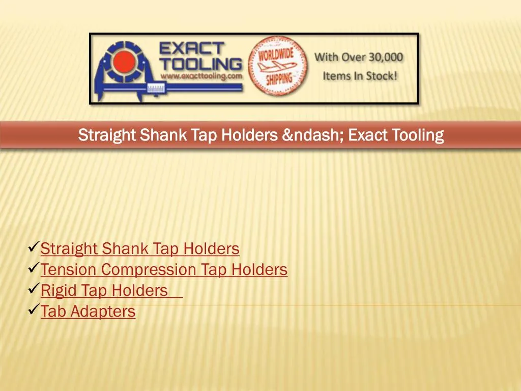straight shank tap holders ndash exact tooling