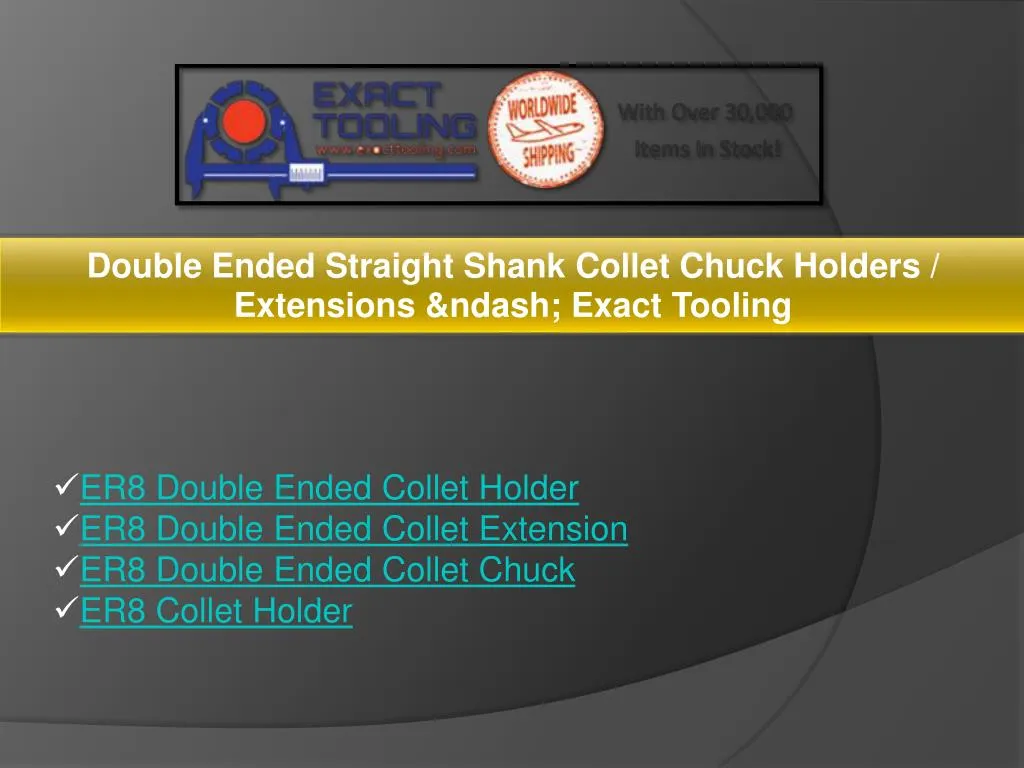 double ended straight shank collet chuck holders