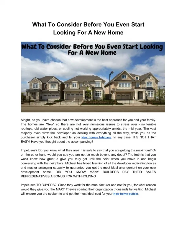 What To Consider Before You Even Start Looking For A New Home