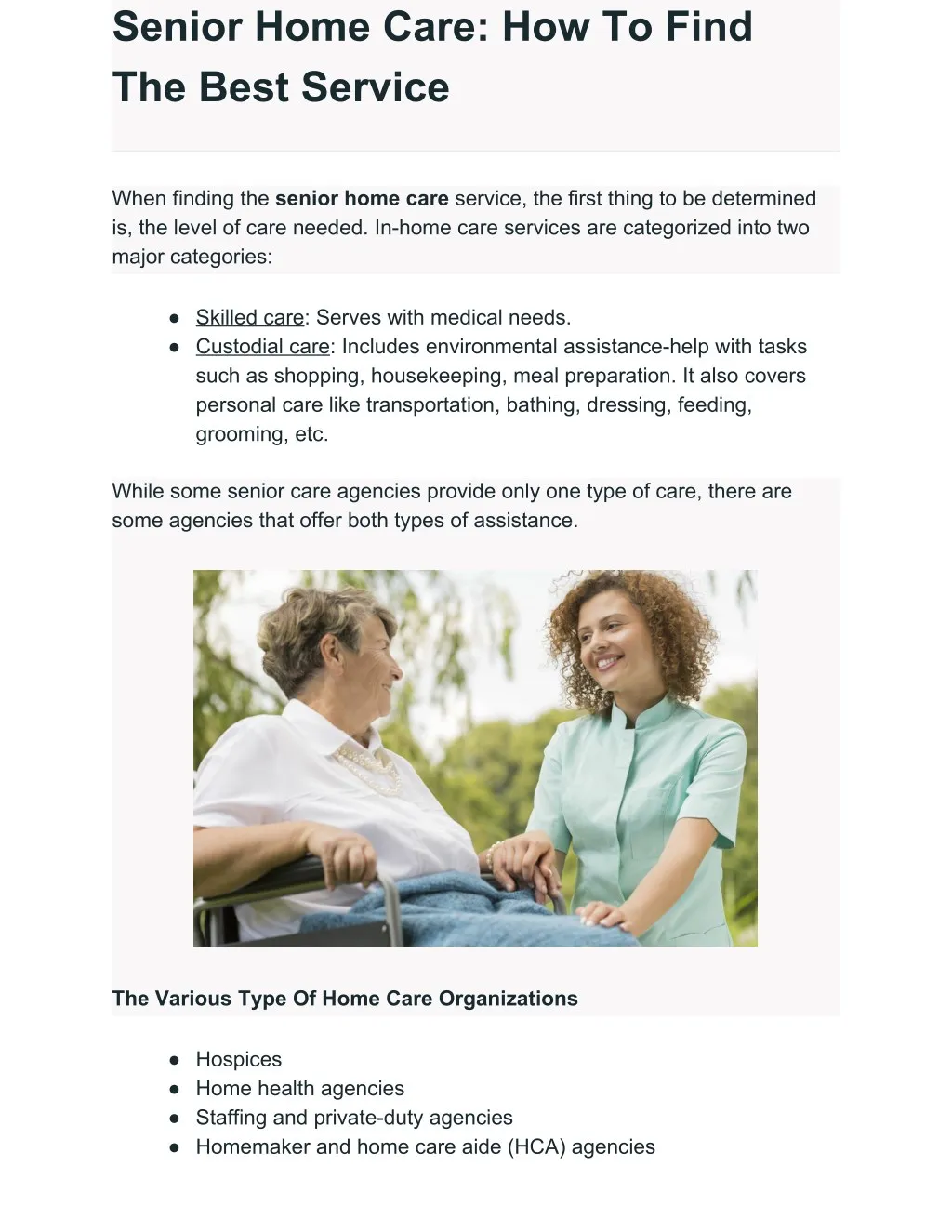 senior home care how to find the best service