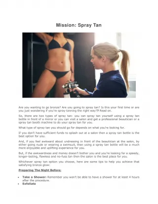 Mission: Spray Tan - slide 1