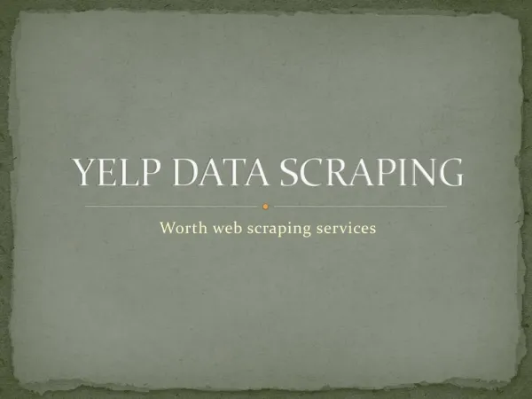 Yelp data scraping