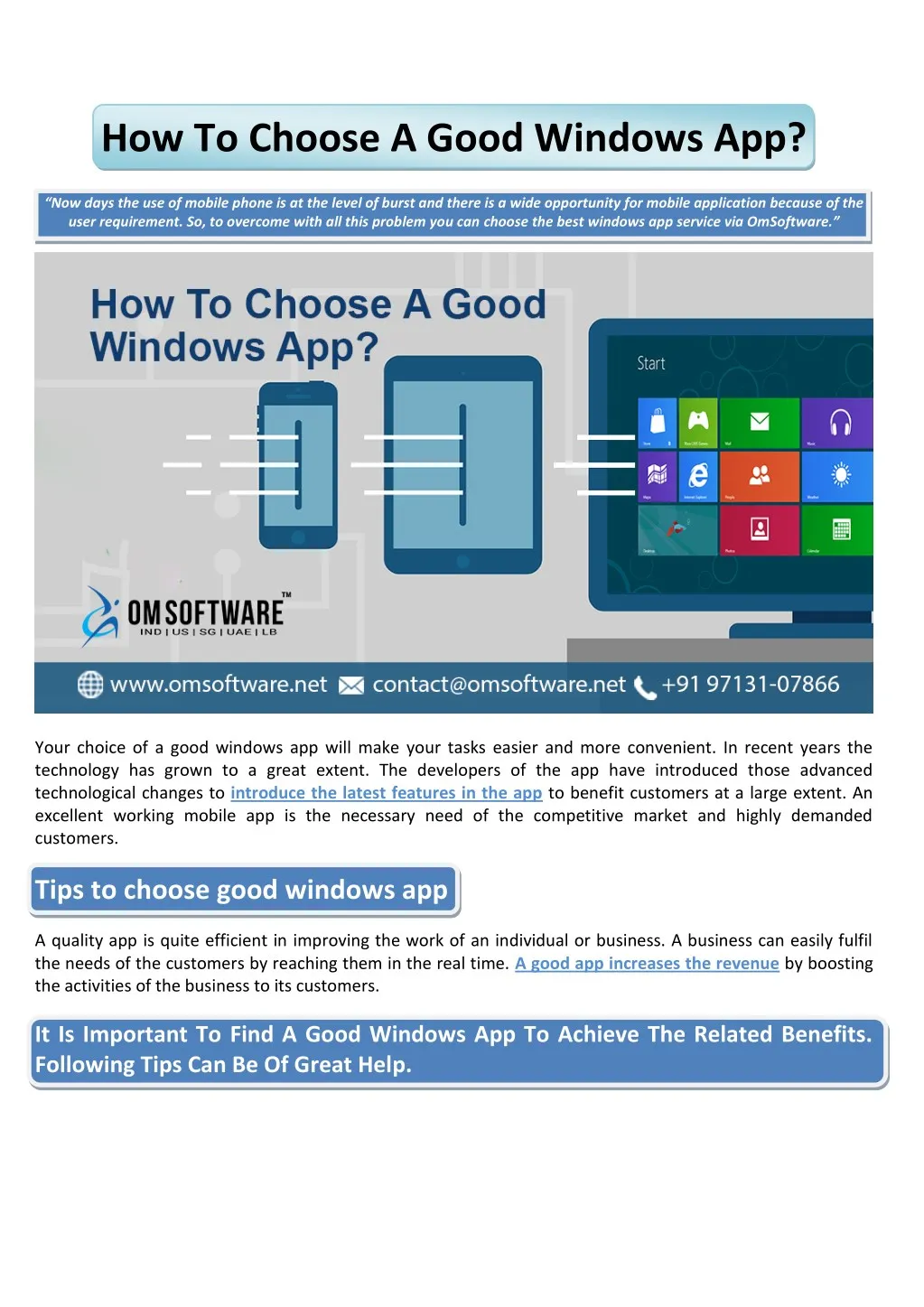 how to choose a good windows app