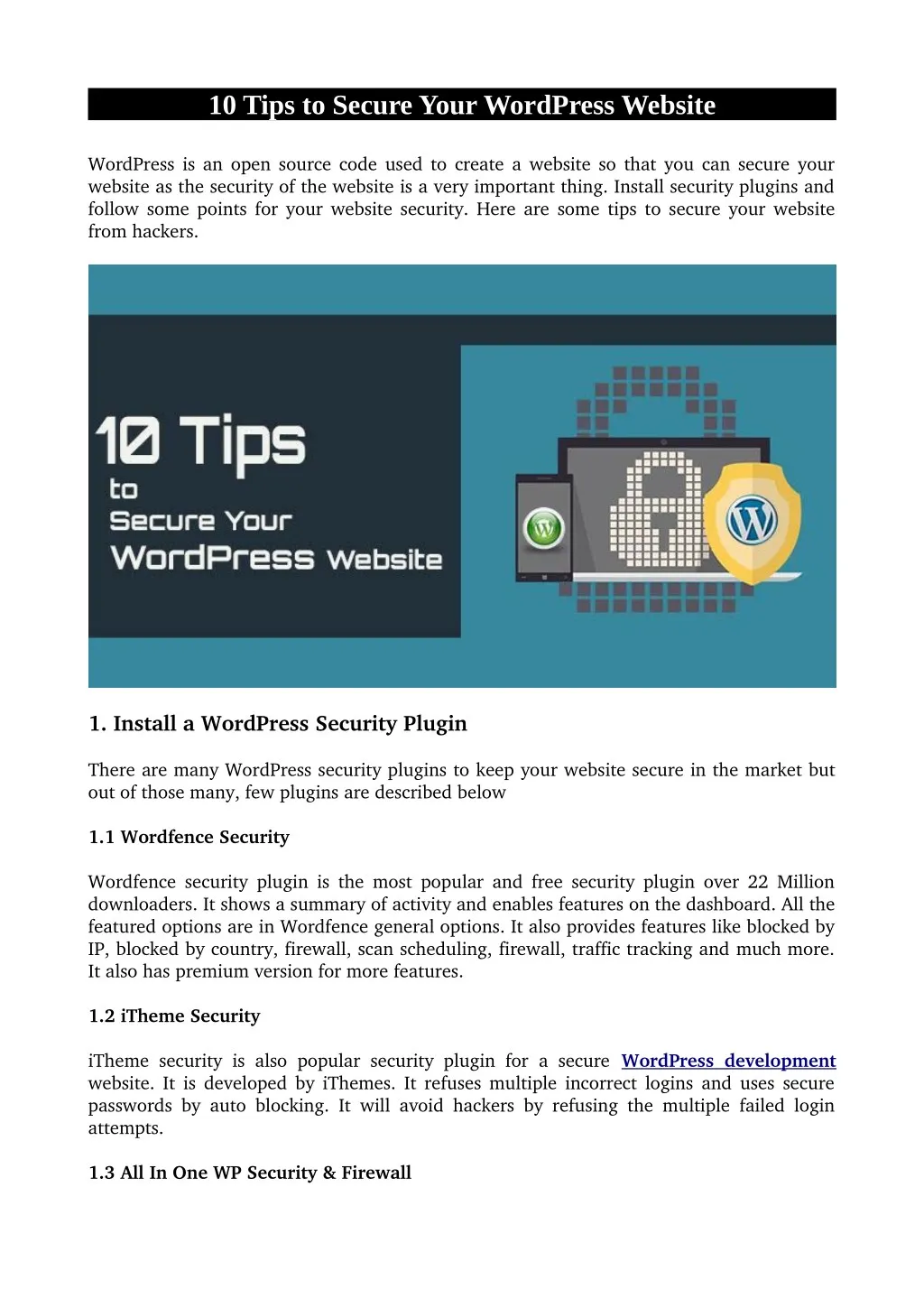 10 tips to secure your wordpress website