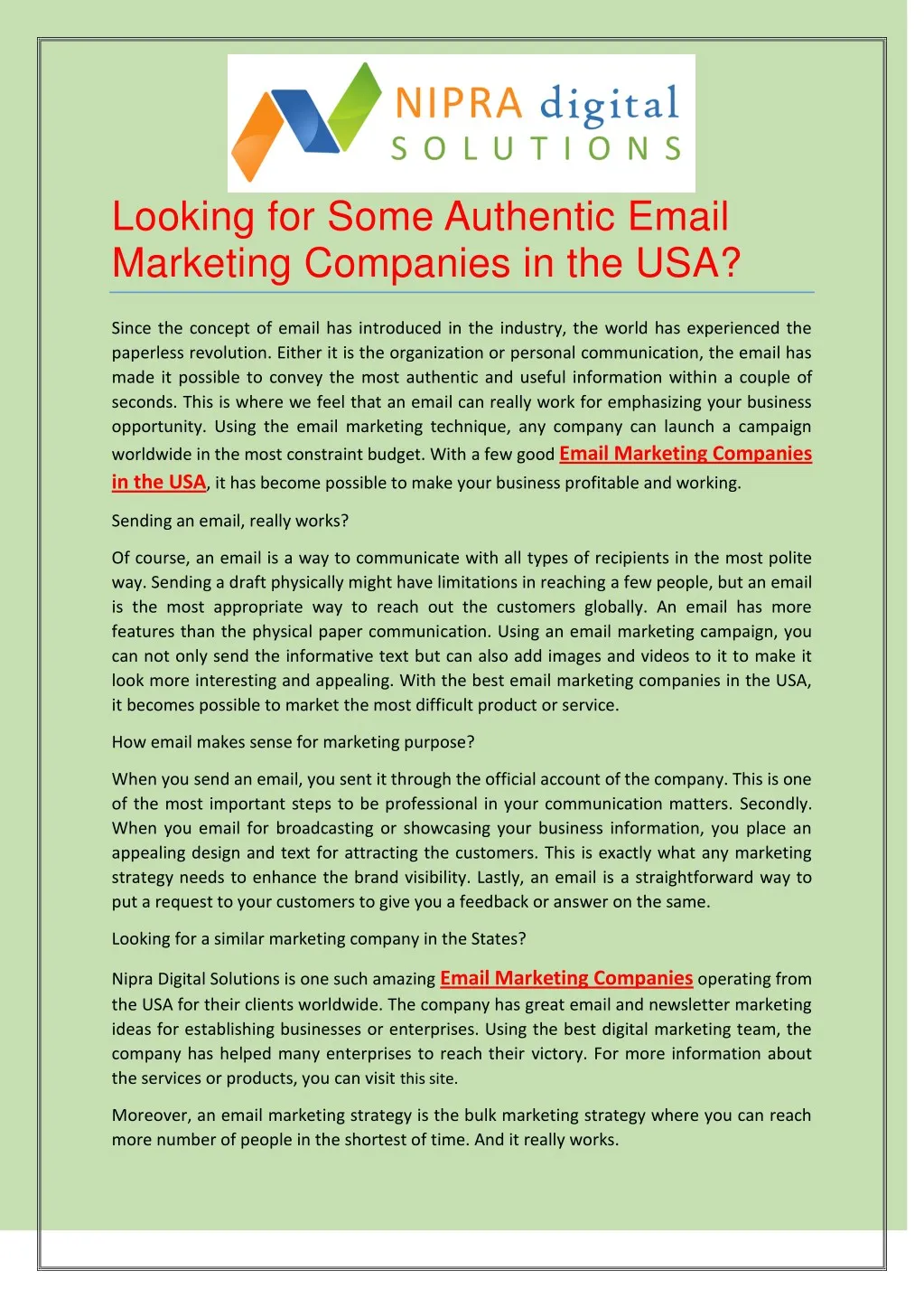looking for some authentic email marketing
