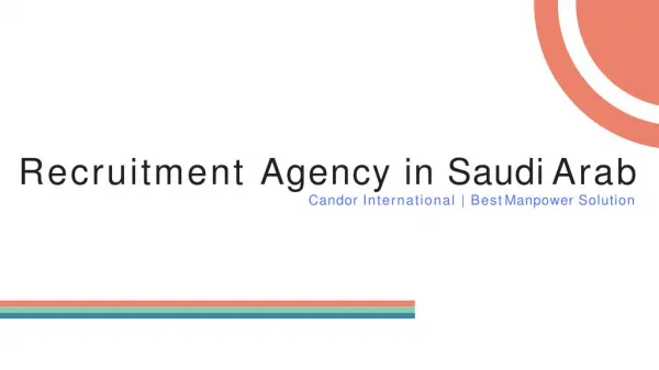 How To Find Best Recruitment Agency in Saudi Arab – You Should Not Miss!!!