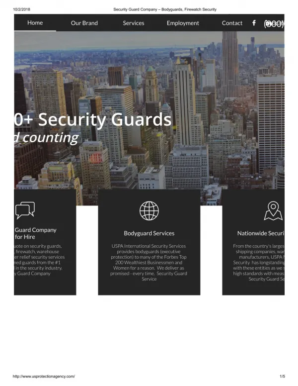 Nationwide Security Guard Company. Bodyguards for Hire