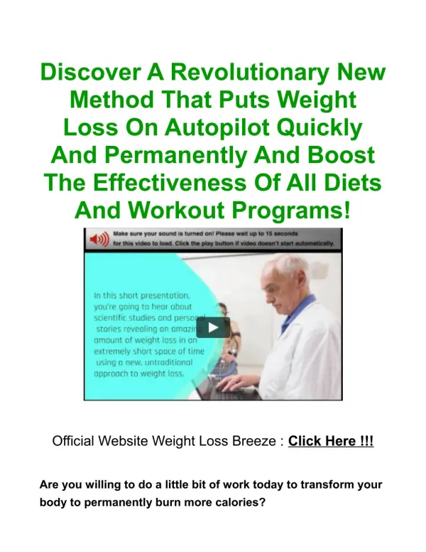 Weight Loss Breeze PDF EBook Free Download | Christian Goodman