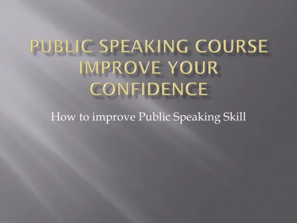 Public Speaking Course to Improve Softskill