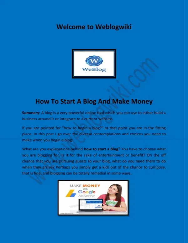 How to make money blogging, how to start a blog