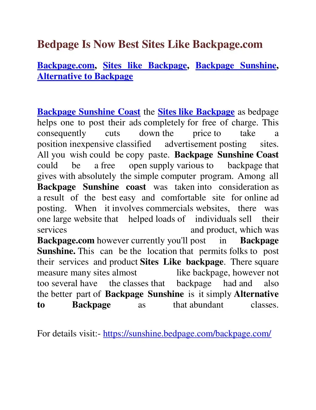 bedpage is now best sites like backpage com