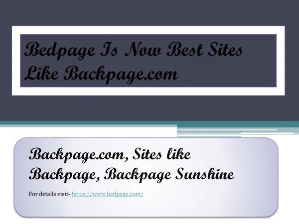 Bedpage Is Now Best Sites Like Backpage.com