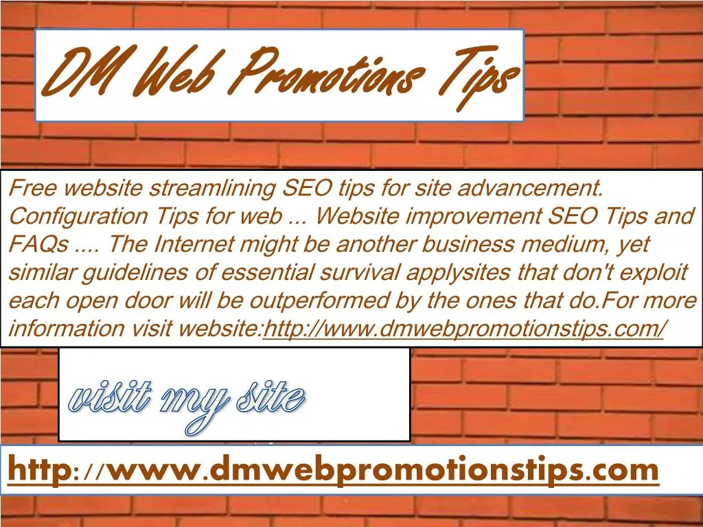 dm web promotions tips