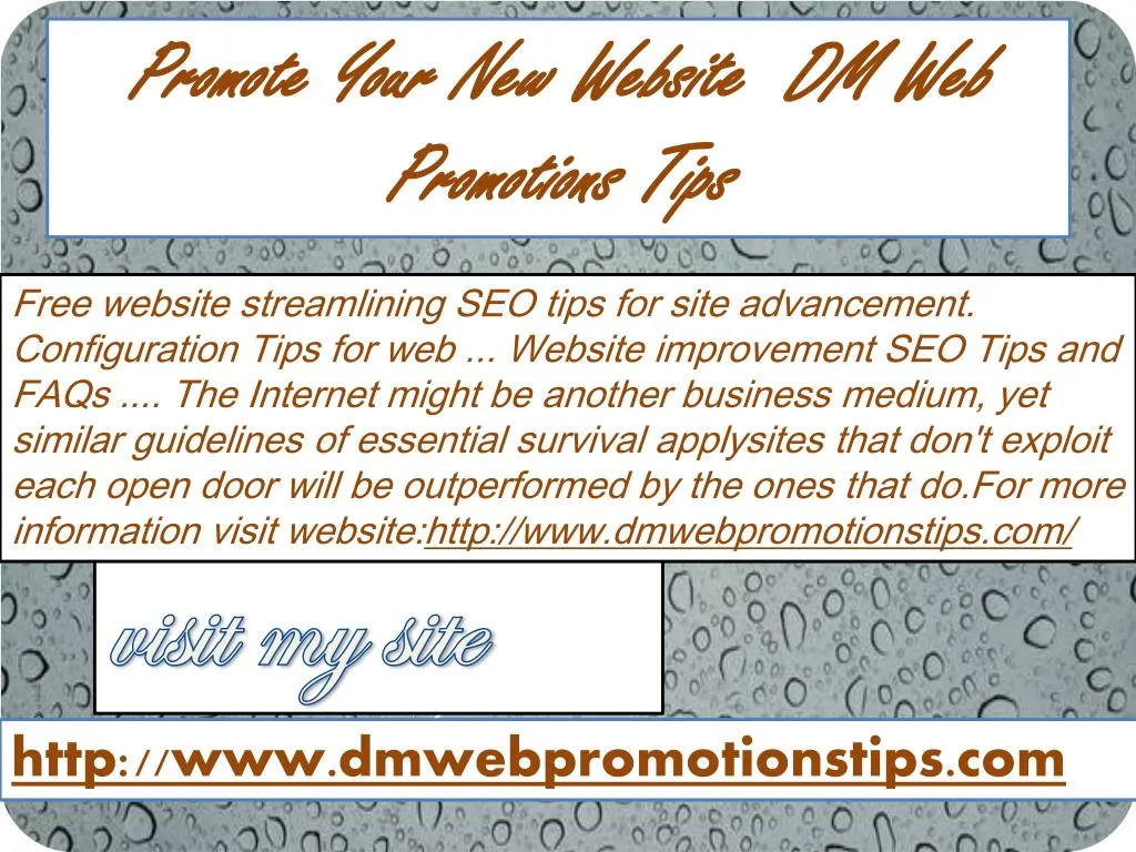 promote your new website dm web promotions tips