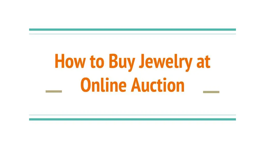 how to buy jewelry at online auction