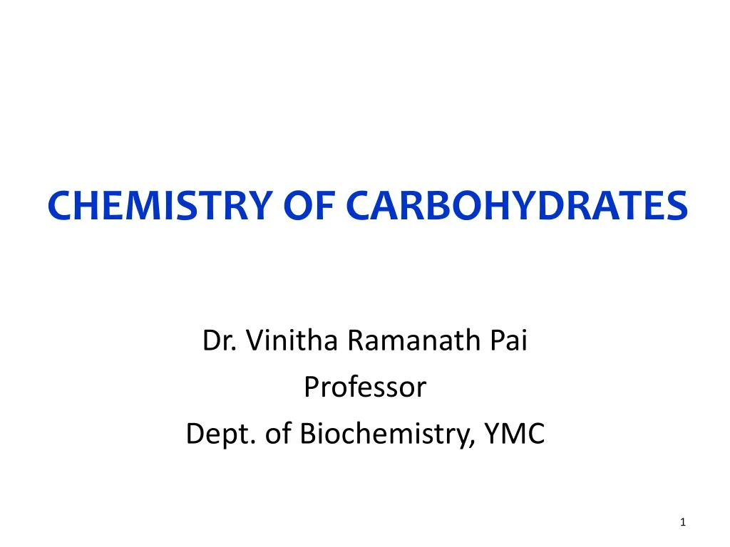 chemistry of carbohydrates