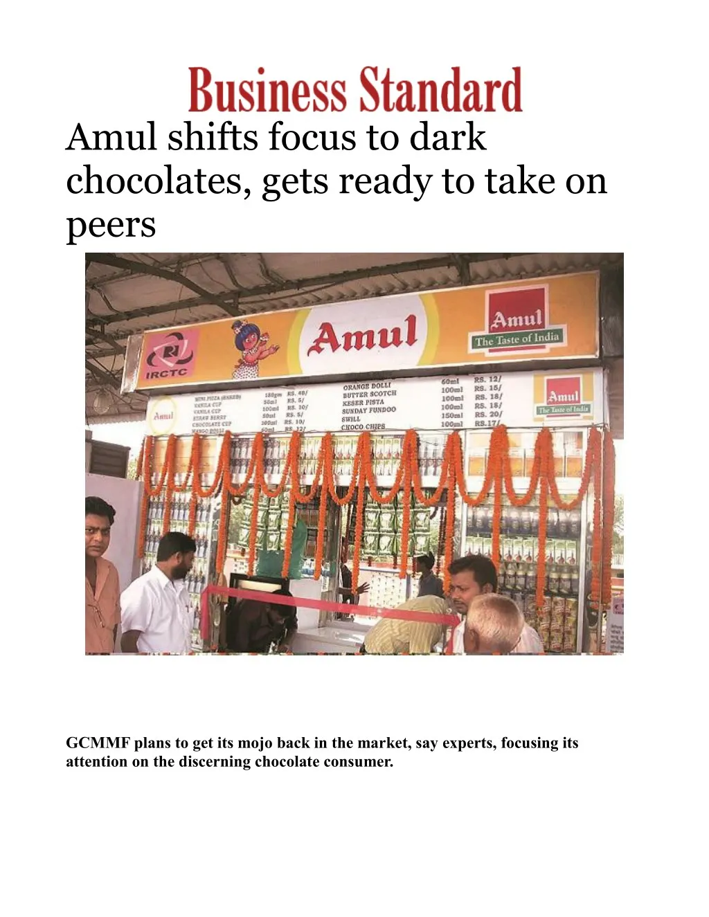 amul shifts focus to dark chocolates gets ready