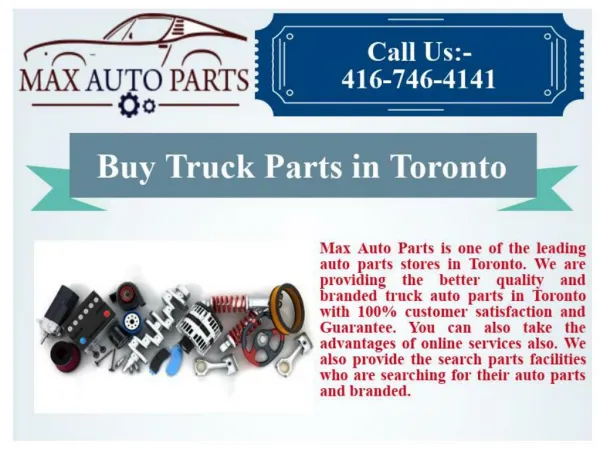Buy Truck Auto Parts In Toronto
