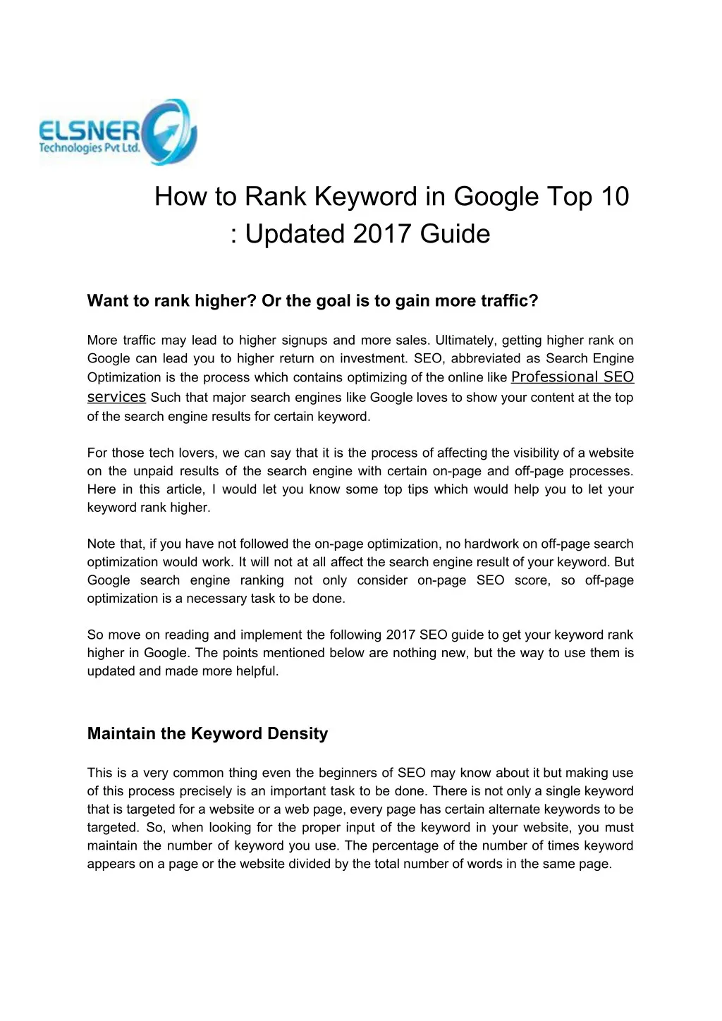 how to rank keyword in google top 10 updated 2017