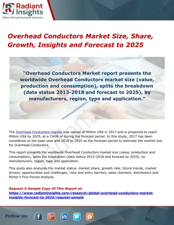 Overhead Conductors Market Size, Share, Growth, Insights and Forecast to 2025