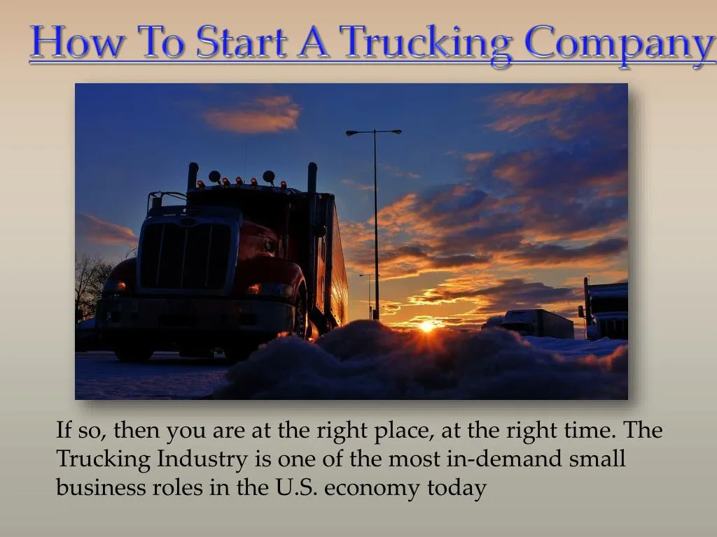 how to start a trucking company