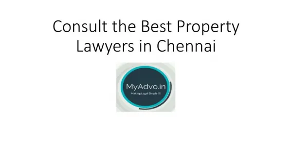 Best Property Lawyers in Chennai