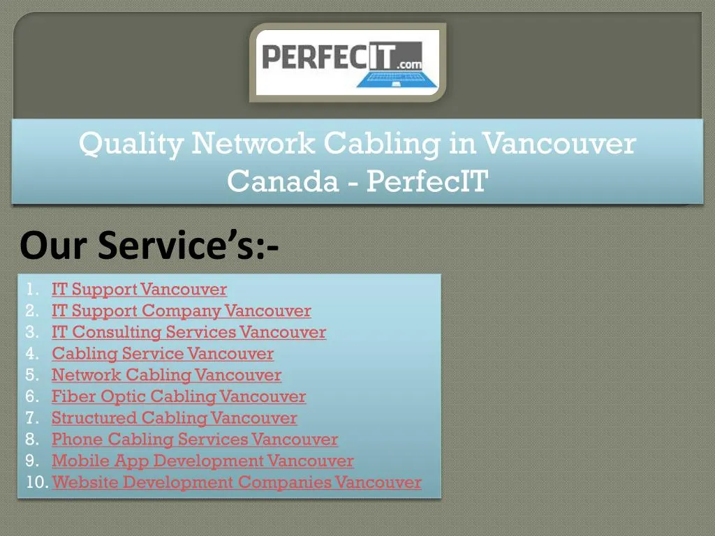 quality network cabling in vancouver canada
