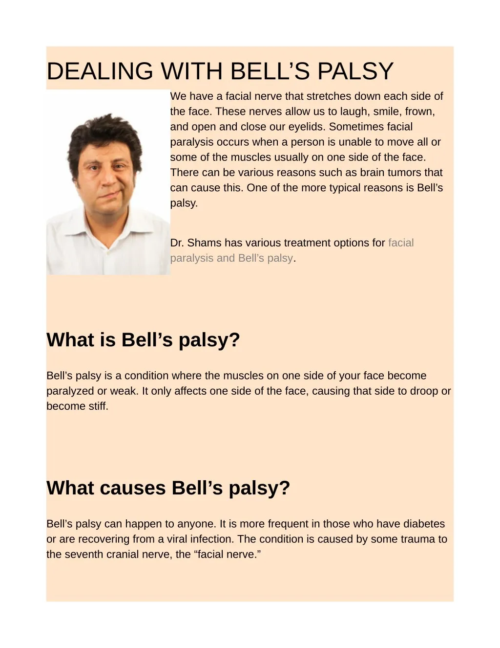 dealing with bell s palsy we have a facial nerve