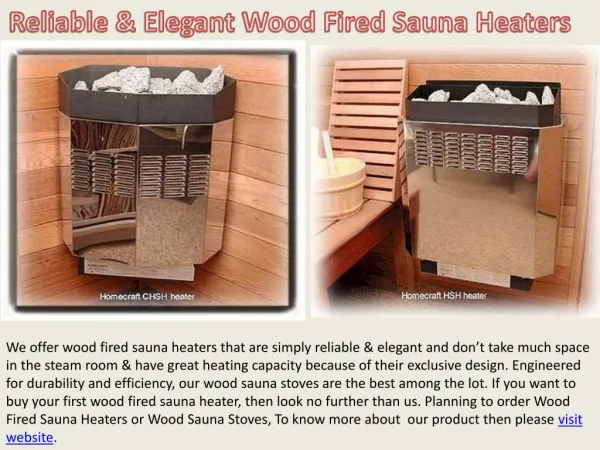 Reliable and Elegant Wood Fired Sauna Heaters