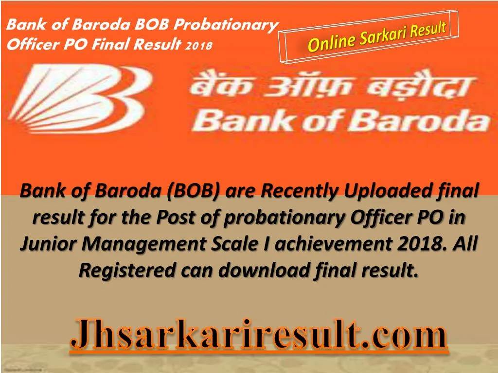 bank of baroda bob probationary officer po final