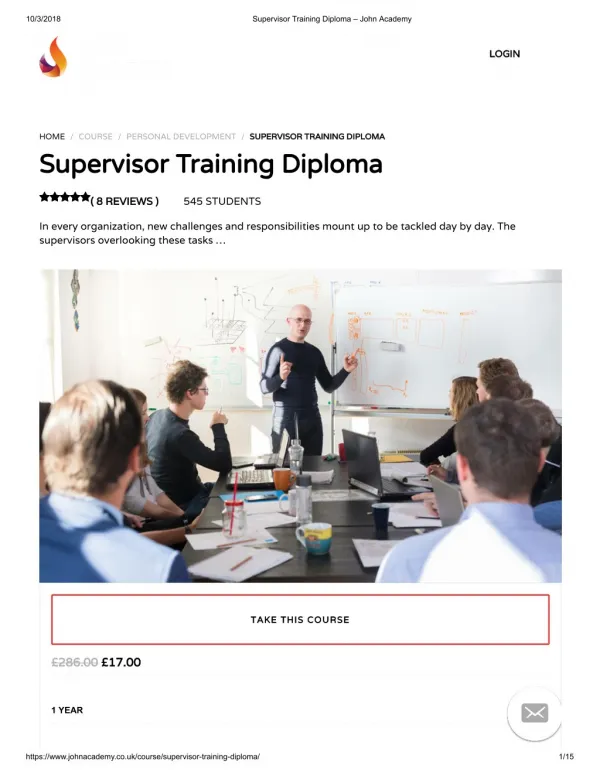 Supervisor Training Diploma - John Academy
