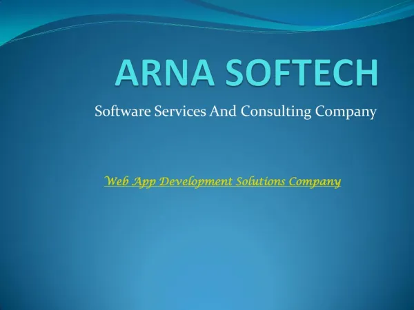 Guide to Web application development- Arna Softech