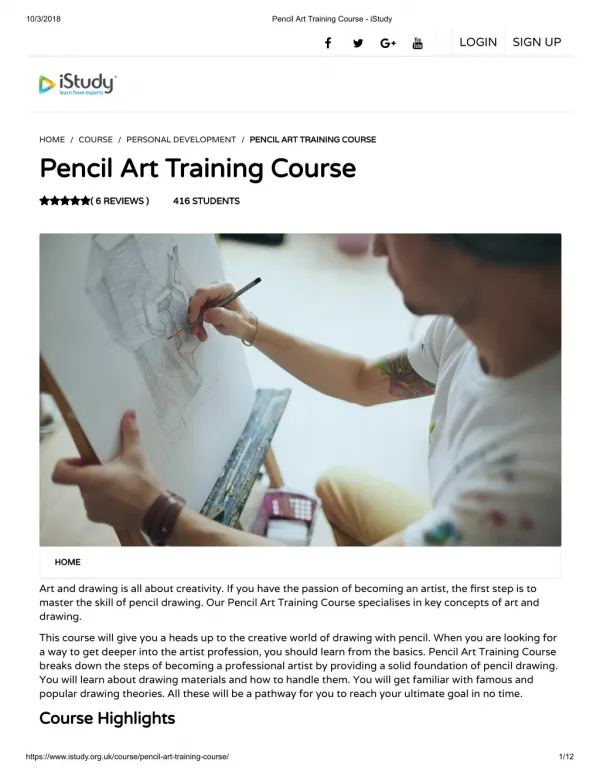 Pencil Art Training Course - istudy