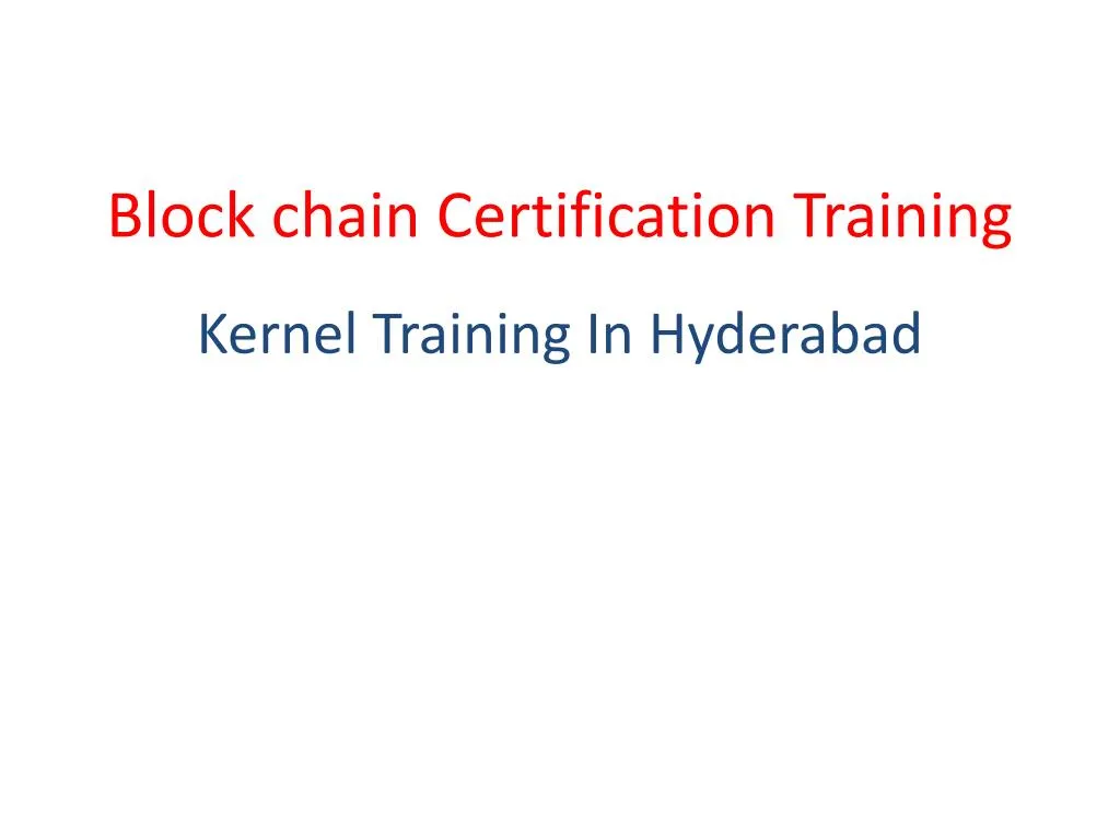 block chain certification training