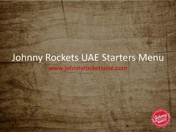 Johnny Rockets UAE Starters Menu | Snacks in UAE