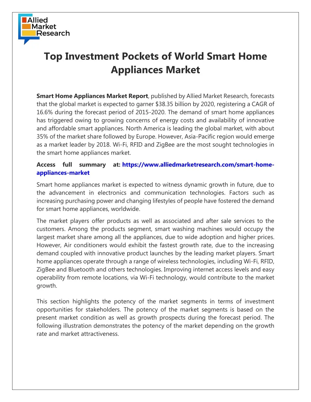 top investment pockets of world smart home