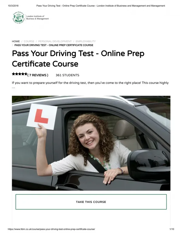 Pass Your Driving Test - LIBM