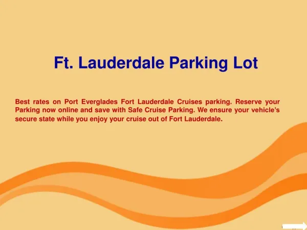 Parking at Fort Lauderdale Port