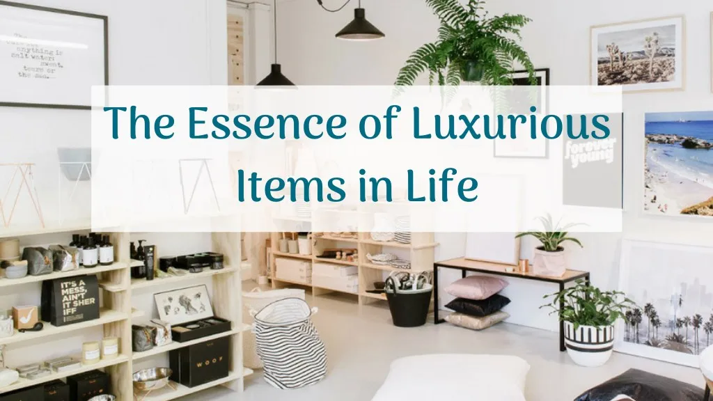 the essence of luxurious items in life