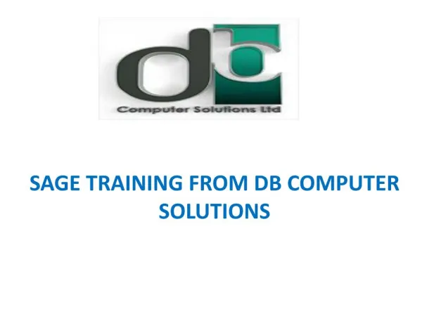 SAGE TRAINING FROM DB COMPUTER SOLUTIONS