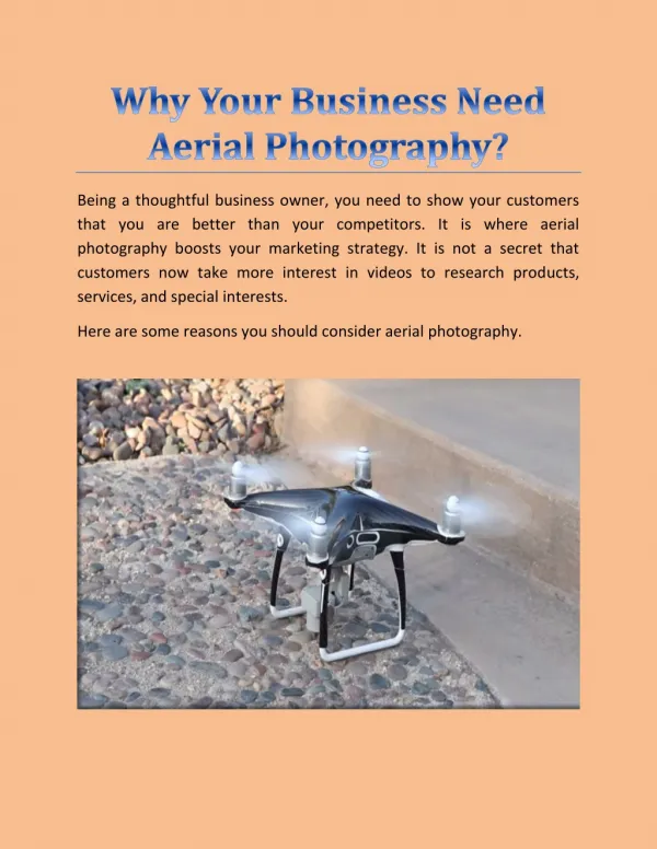 Why Your Business Need Aerial Photography?