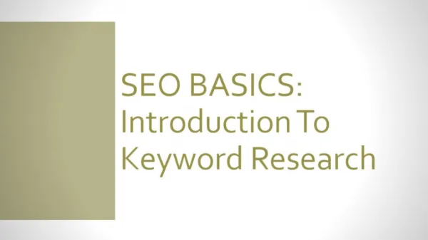 SEO Basics: Introduction to Keyword Research