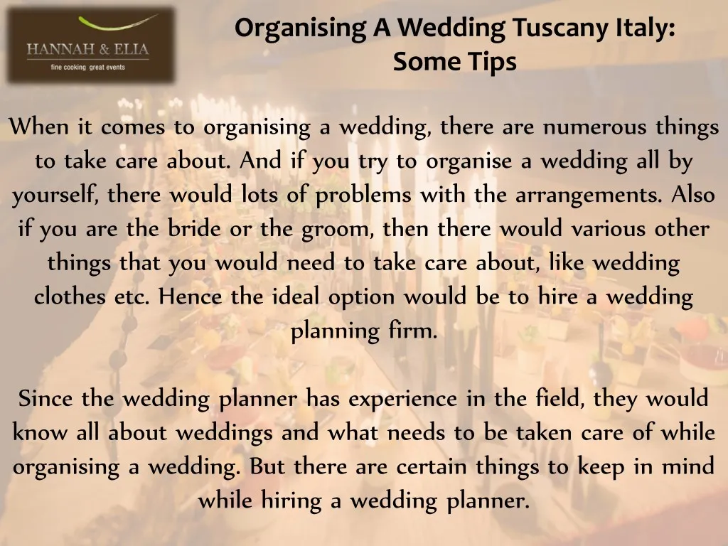 organising a wedding tuscany italy some tips