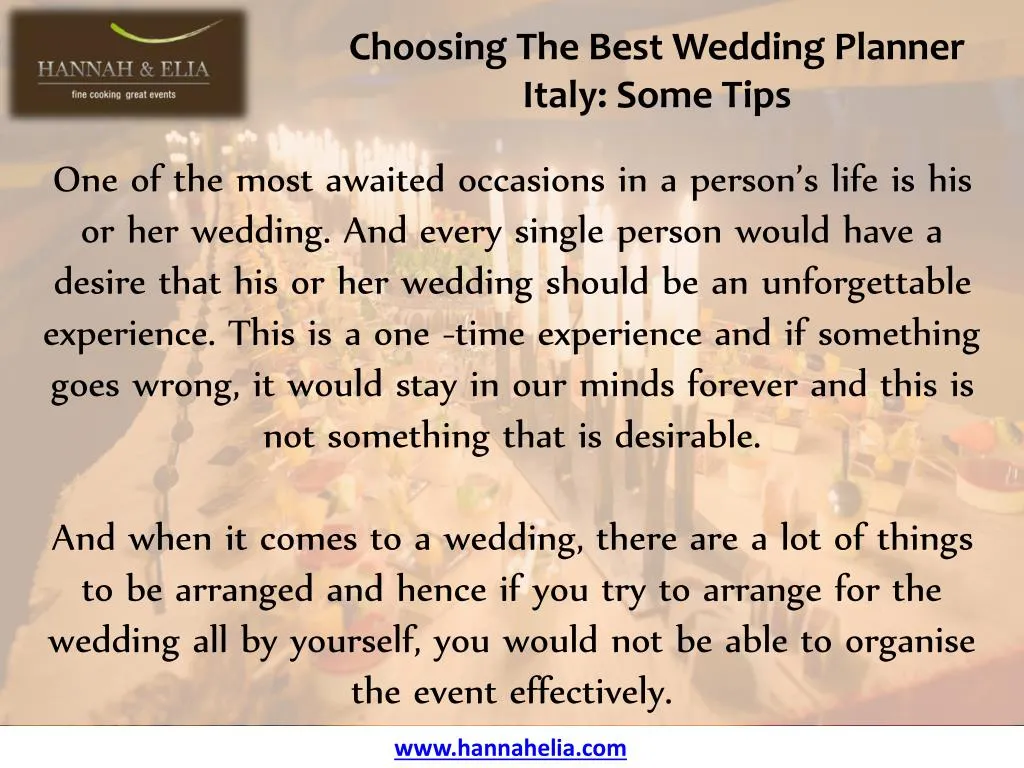 choosing the best wedding planner italy some tips