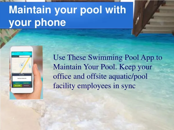 Pool Management App - Maintain Your Pool With Your Phone